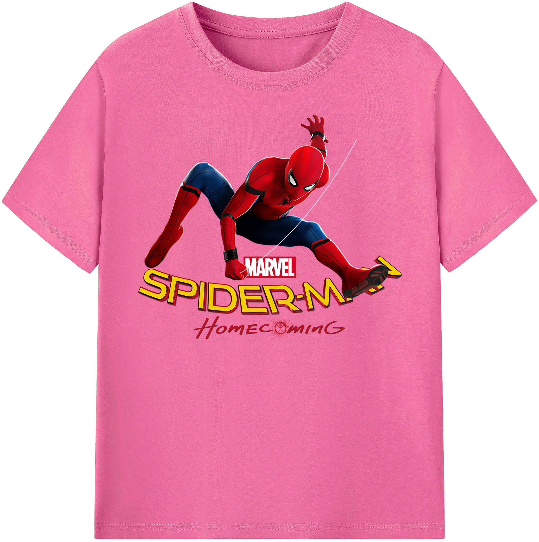 Spider Man スパイダーマン レディースカジュアルプリントTシャツ（綿100％）